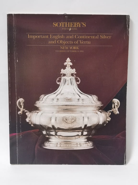1991 Sotheby's Important English and Continental S: 1991 Sotheby's Important English and Continental Silver and Objects of Vertu, 11.5in