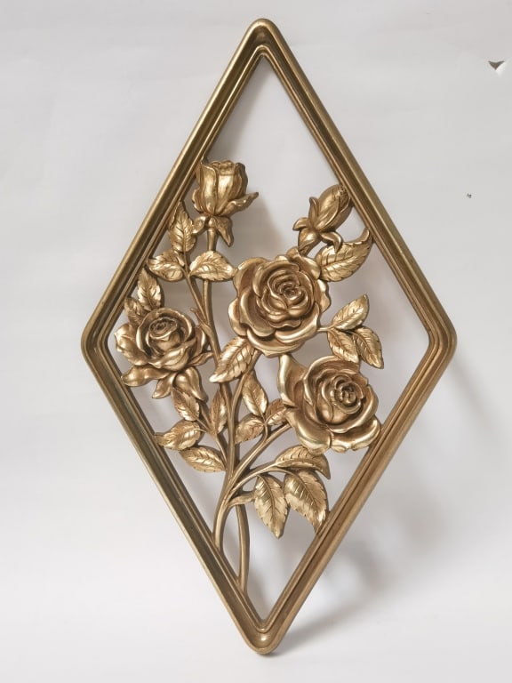 Syroco Roses Wall Decor: Syroco Roses Wall Decor, 17in by 10in