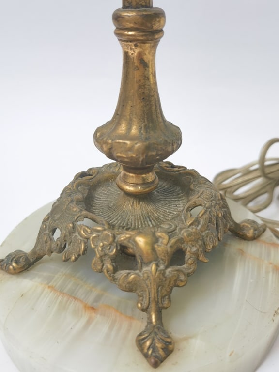 Vintage Brass Column Table Lamp - 2