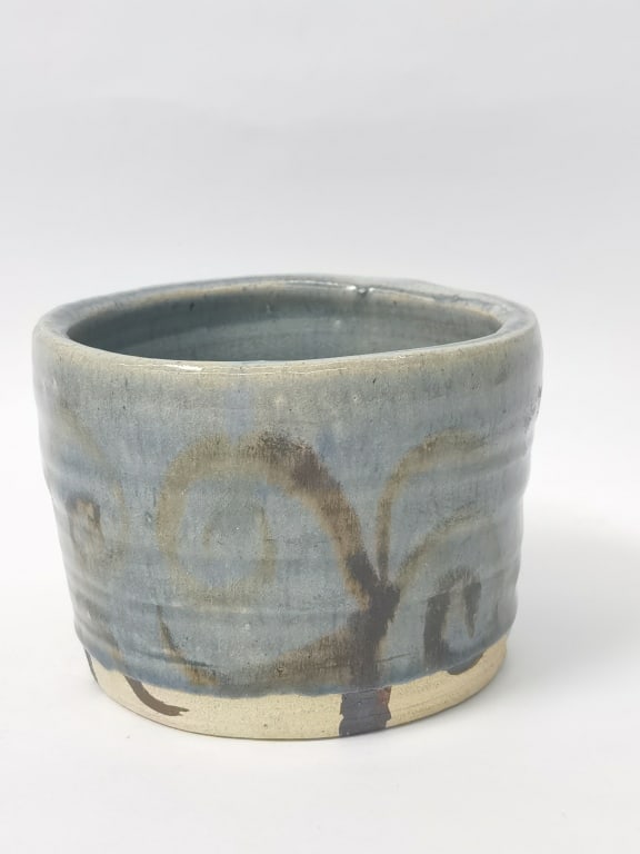 Hand Made Ceramic Flower Pot, Signed Red - 2