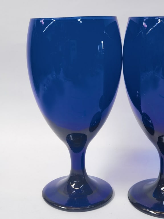(3) Libbey Premiere Cobalt Blue Iced Tea Goblets - 2