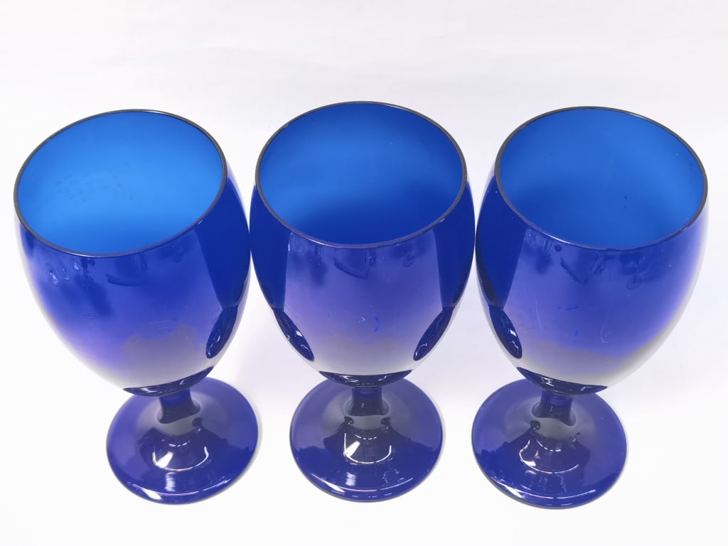 (3) Libbey Premiere Cobalt Blue Iced Tea Goblets - 3