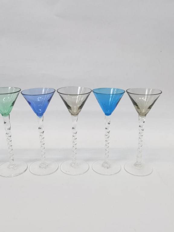 (7) Spiral Stem Martini Glasses - 3