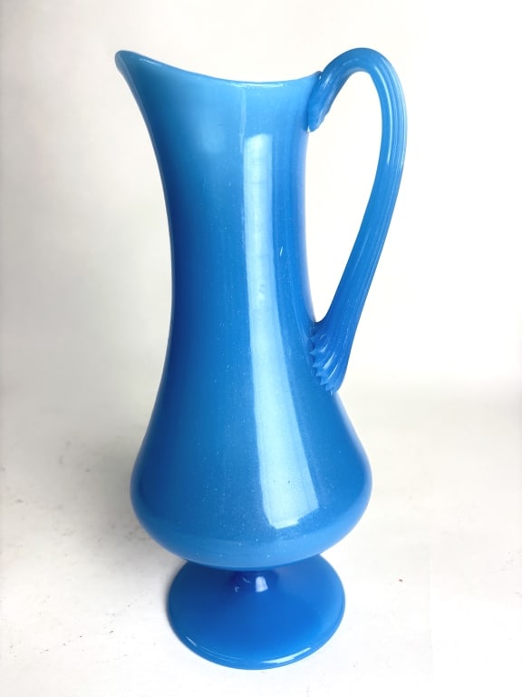 Vintage French/Italian Blue Opaline Glass Pitcher (1 of 5)