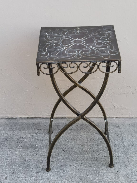 Vintage Metal Square Folding Stand: Vintage Metal Square Folding Stand, 22in by 12in