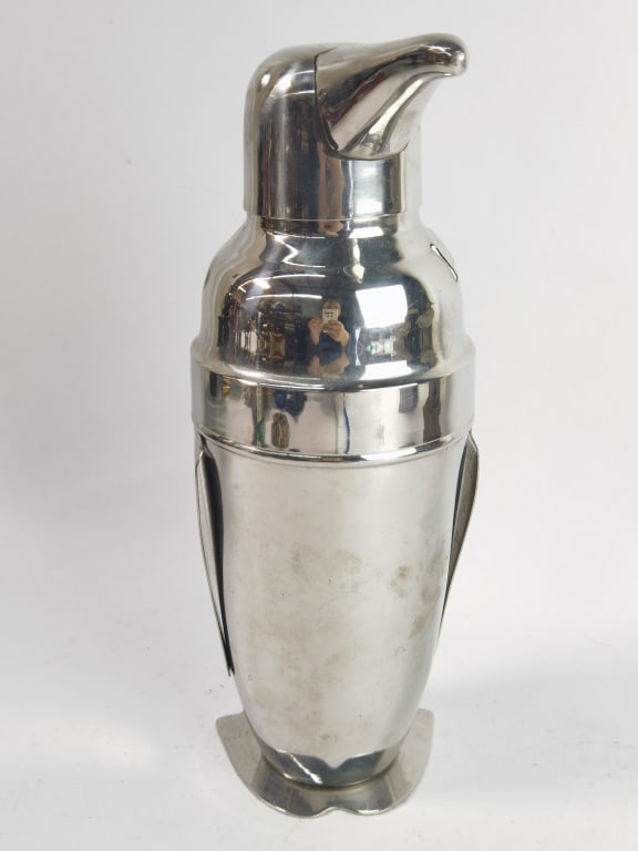 Pottery Barn Chrome Penguin Cocktail Shaker - 2