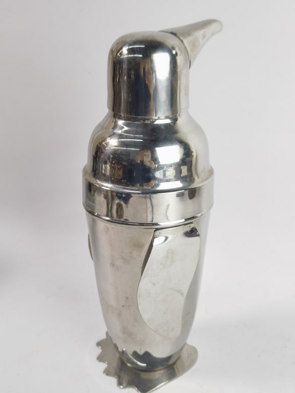 Pottery Barn Chrome Penguin Cocktail Shaker - 3