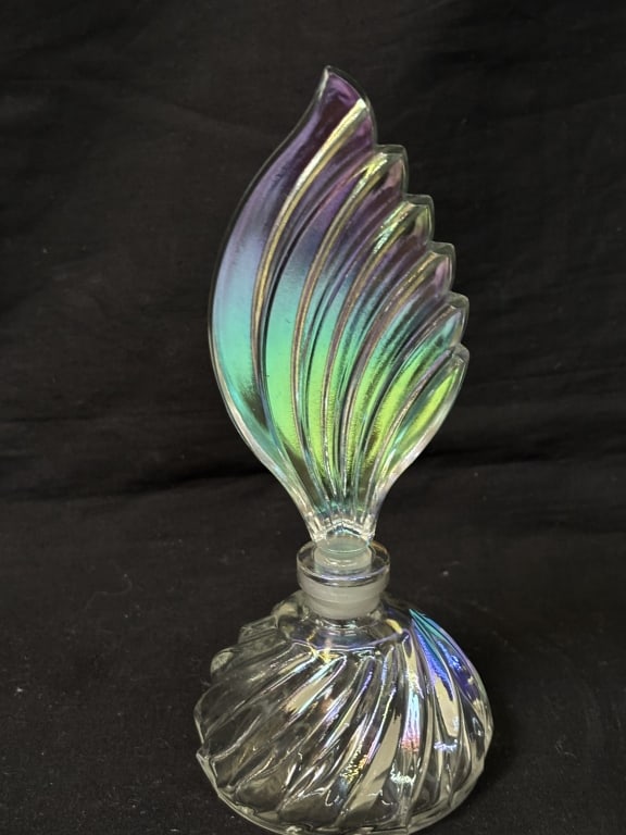 Vintage Iridescent Art Deco Glass Perfume Bottle (1 of 3)