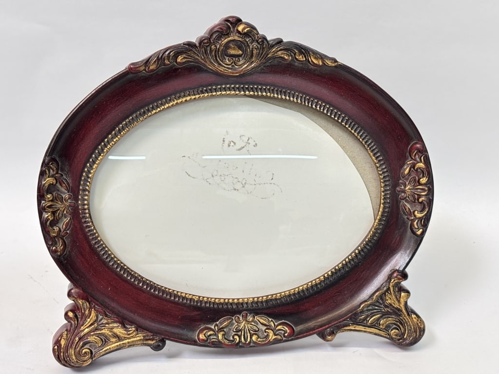 Wood Carved Oval Photo Frame (1 of 2)