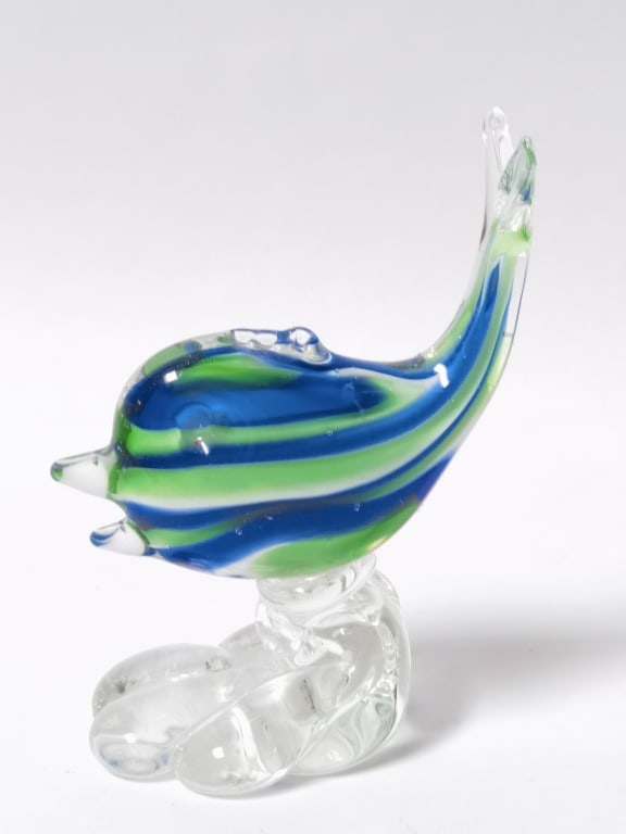 Vintage Murano Italy Blue/Green Art Glass Fish (1 of 3)