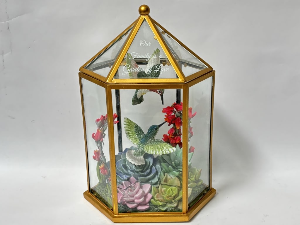 Vintage Lena Liu Illuminated Always in Bloom Terra: Vintage Lena Liu Illuminated Always in Bloom Terrarium, 10.75in by 7.5in