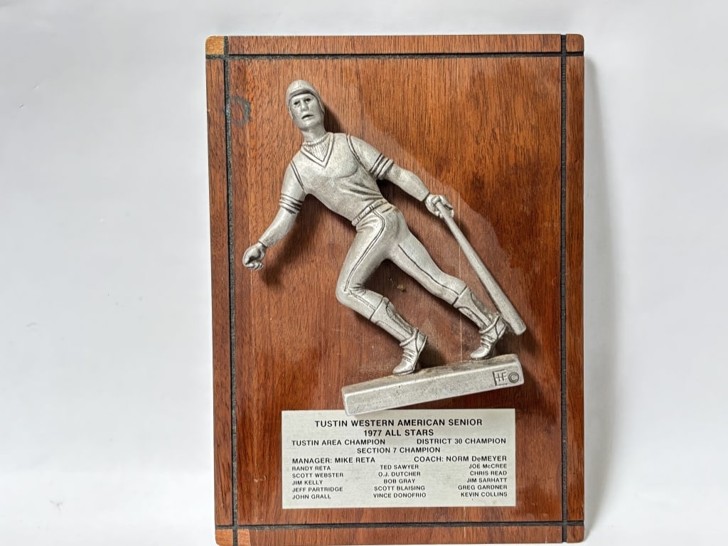 1977 Tustin Western American Senior All Stars Plaq: 1977 Tustin Western American Senior All Stars Plaque, 9.25in by 7in