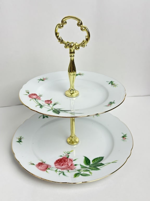 Vintage Christineholm Germany Rose Two-Tier Plate (1 of 4)