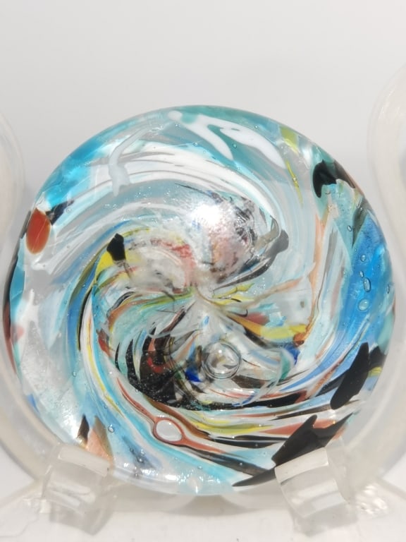 Vintage Swirl Art Glass Paperweight (1 of 3)