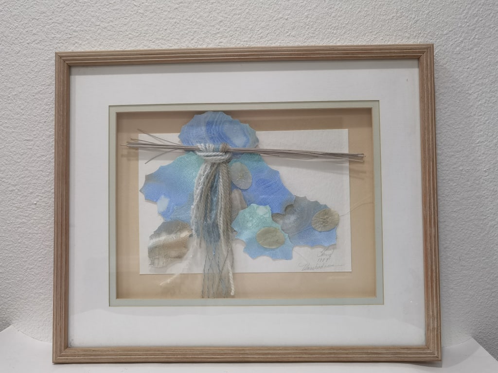 1989 "Moonshadows" Multimedia Art Signed Song: 1989 "Moonshadows" Multimedia Art Signed Song, 21in by 17in