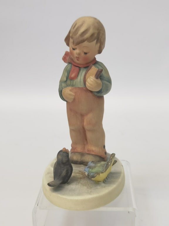 1956 Goebel Hummel Porcelain "Bird Watcher" Figuri: 1956 Goebel Hummel Porcelain "Bird Watcher" Figurine, 5.25in