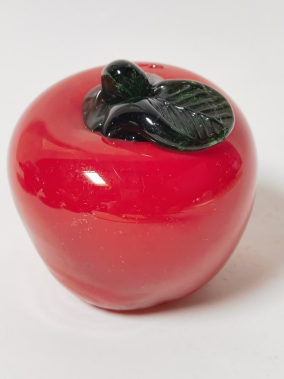 Art Glass Red Apple - 2