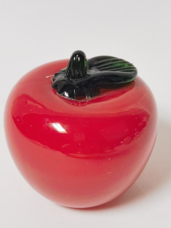Art Glass Red Apple - 2