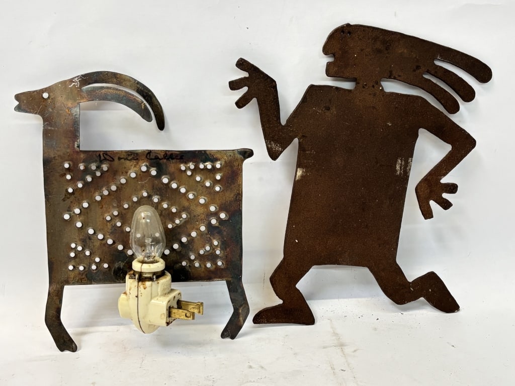 (2) Vintage Metal Arts: (2) Vintage Metal Arts, 8.25in by 7in