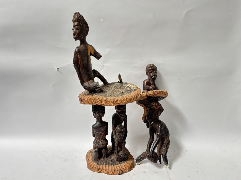 Vintage African Wood Carved Figurine Group (1 of 8)
