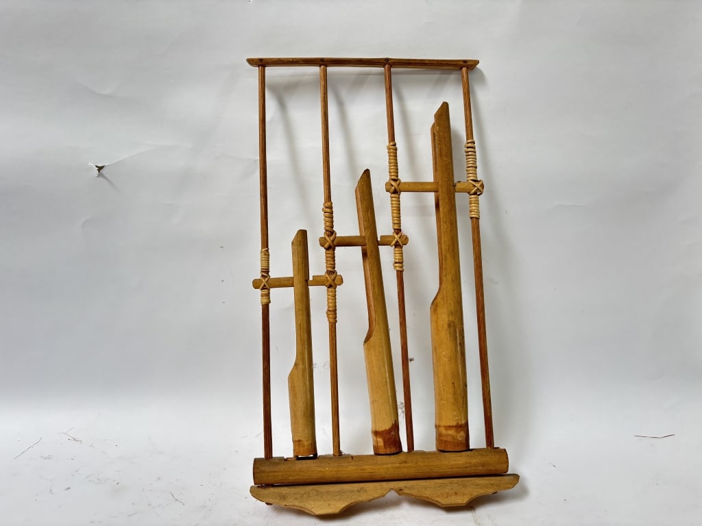 Indonesian Bamboo Angklung Percussion Rattle (1 of 3)