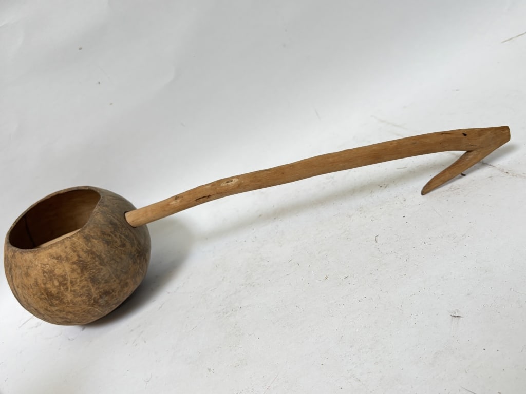 Vintage Coconut Shell Carved Ladle (1 of 3)