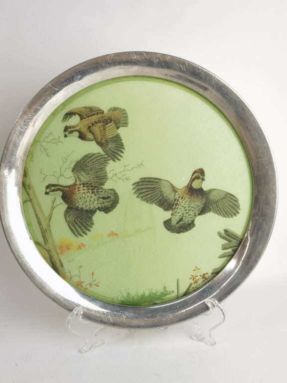 Vintage Metal Frame Platter: Vintage Metal Frame Platter, 14in by 0.75in