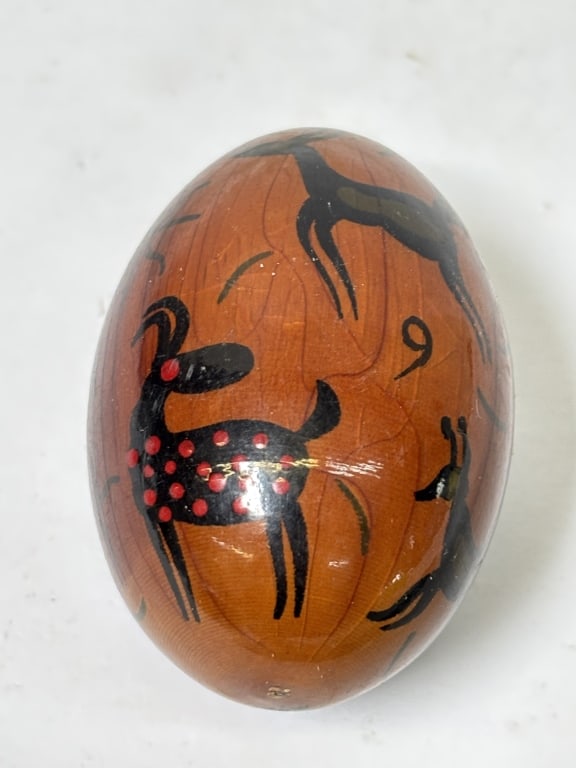 Vintage Painted Wood Egg (1 of 3)