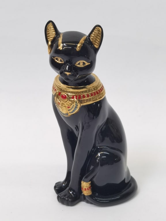 1995 Lenox Porcelain Black Egyptian Cat: 1995 Lenox Porcelain Black Egyptian Cat, 5.25in