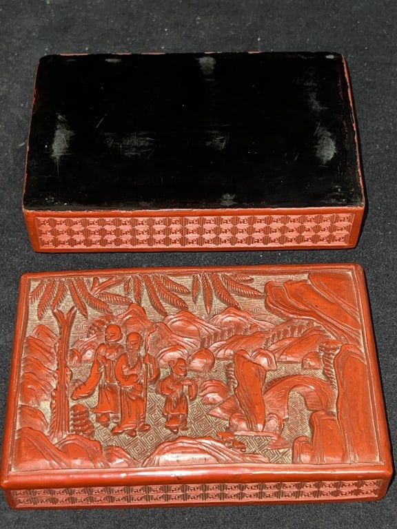 Qing Chinese Cinnabar Carved Box - 3