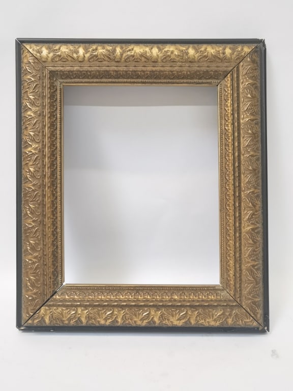 Gilt Wood Carved Photo Frame: Gilt Wood Carved Photo Frame, 14in by 12in