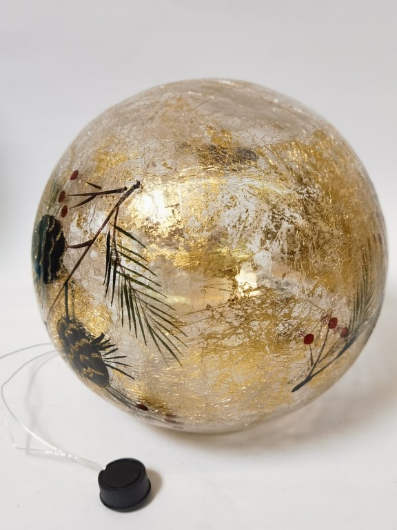 Christmas Glitter Glass Lamp: Christmas Glitter Glass Lamp, 7.5in