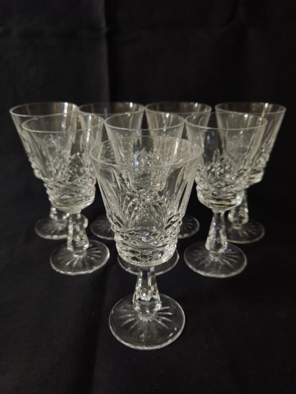 (8) Waterford Crystal Kenmare Wine Glasses: (8) Waterford Crystal Kenmare Wine Glasses, 6in