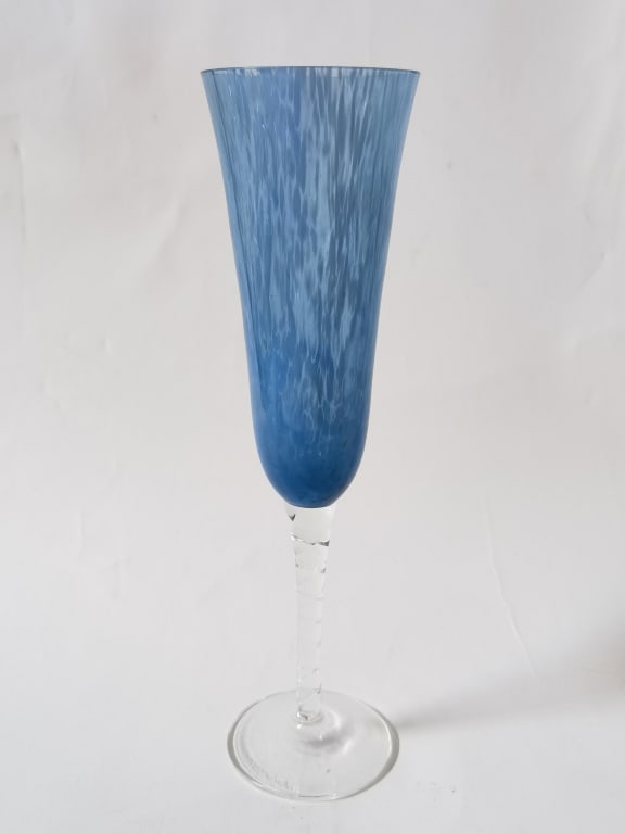 The Glass Forge Blue Art Glass Champagne Flute (1 of 4)
