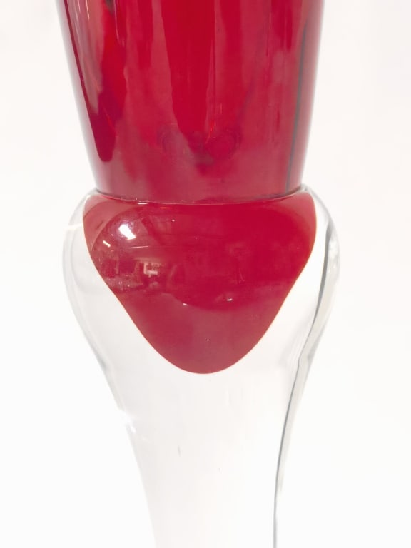 Ruby Etched Glass Champagne Flute - 3