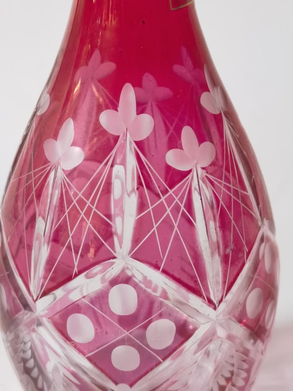 Small Laura Ashley Ruby Cut-to-Clear Decanter - 2