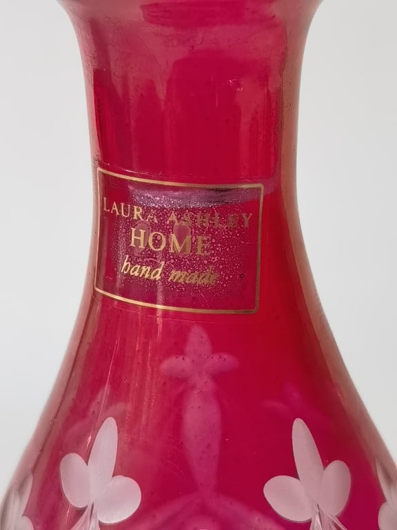 Small Laura Ashley Ruby Cut-to-Clear Decanter - 3