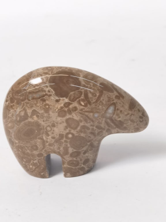 Birdseye Marble Carved Bear - 2
