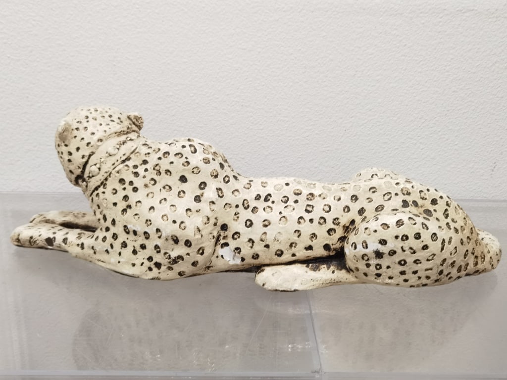 Large Signed Charlotte Plaster Leopard Sculpture - 4