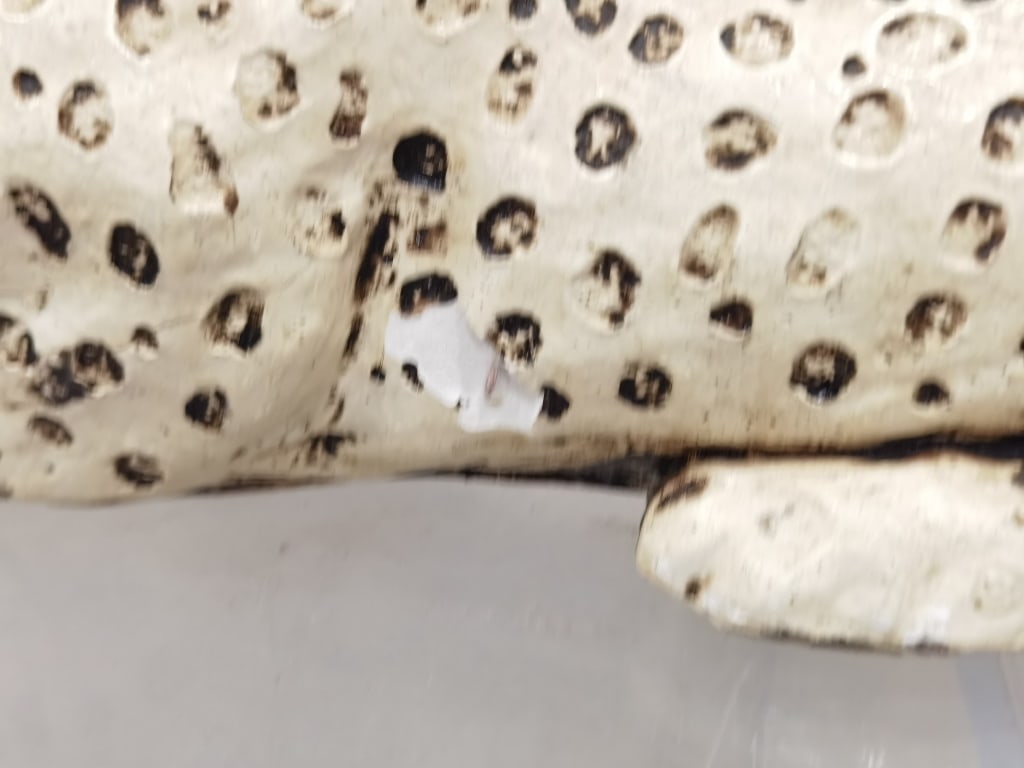 Large Signed Charlotte Plaster Leopard Sculpture - 5