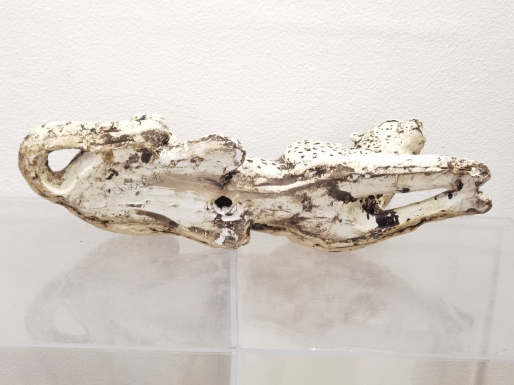 Large Signed Charlotte Plaster Leopard Sculpture - 7