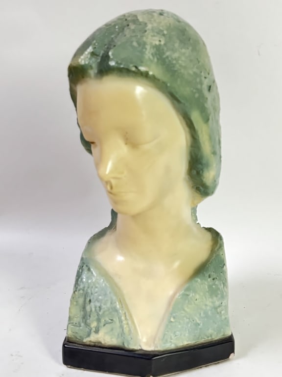 Vintage V. Glinsky Mid-Century Face of Love Sculpt: Vintage V. Glinsky Mid-Century Face of Love Sculpture, 11.25in