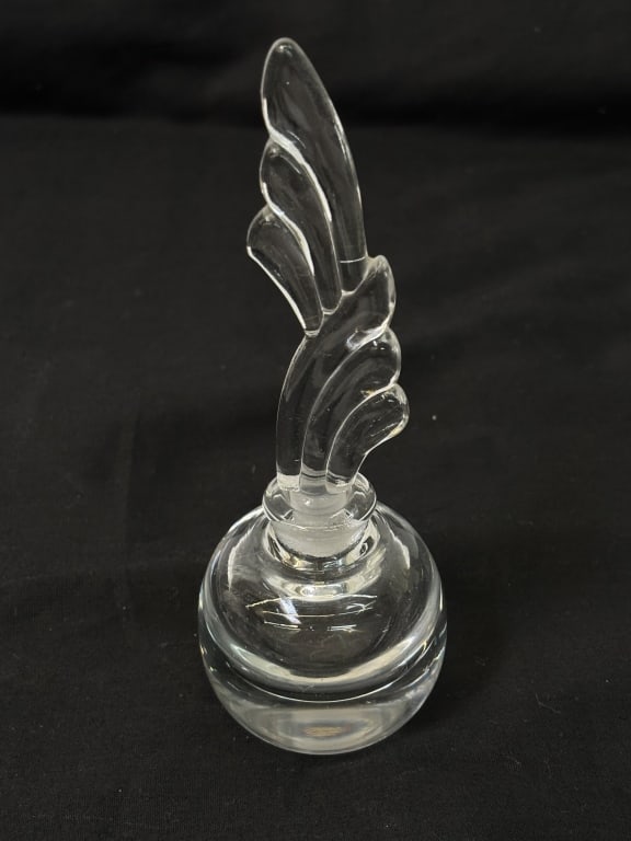 Vintage Clear Art Glass Perfume Bottle (1 of 2)