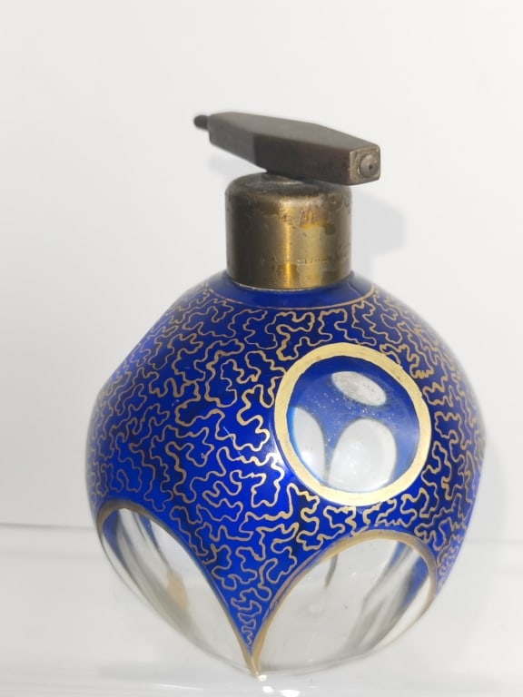 Vintage Gilt Cobalt Blue Glass Diffuser - 3