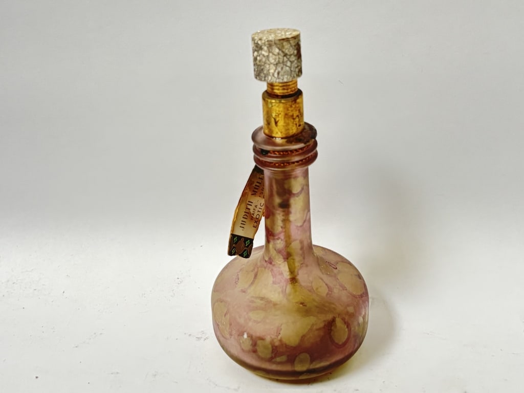 Vintage Bat-Sheba Glass Perfume Bottle: Vintage Bat-Sheba Glass Perfume Bottle, 5.5in