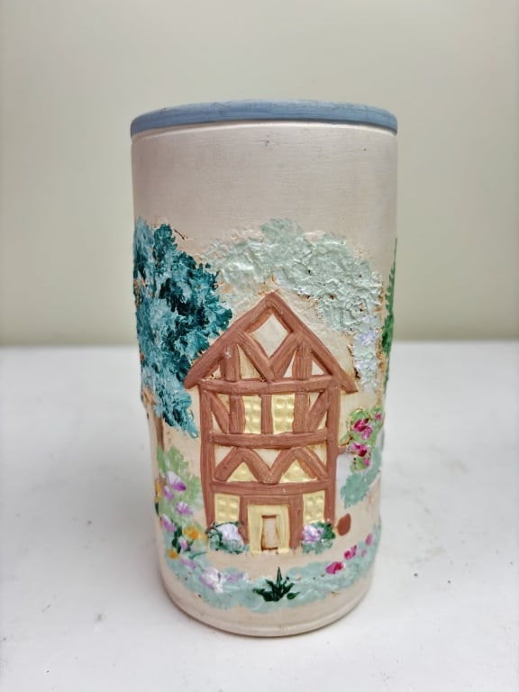 Red Line Studios Pottery Vase: Red Line Studios Pottery Vase, 6 7/8in by 3.5in