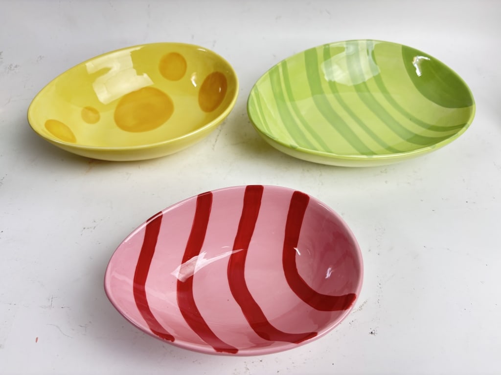 (3) Tag Porcelain Easter Egg Dishes - 2