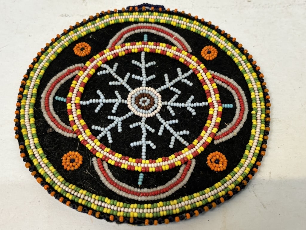 Vintage Round Beaded Embroidery (1 of 3)