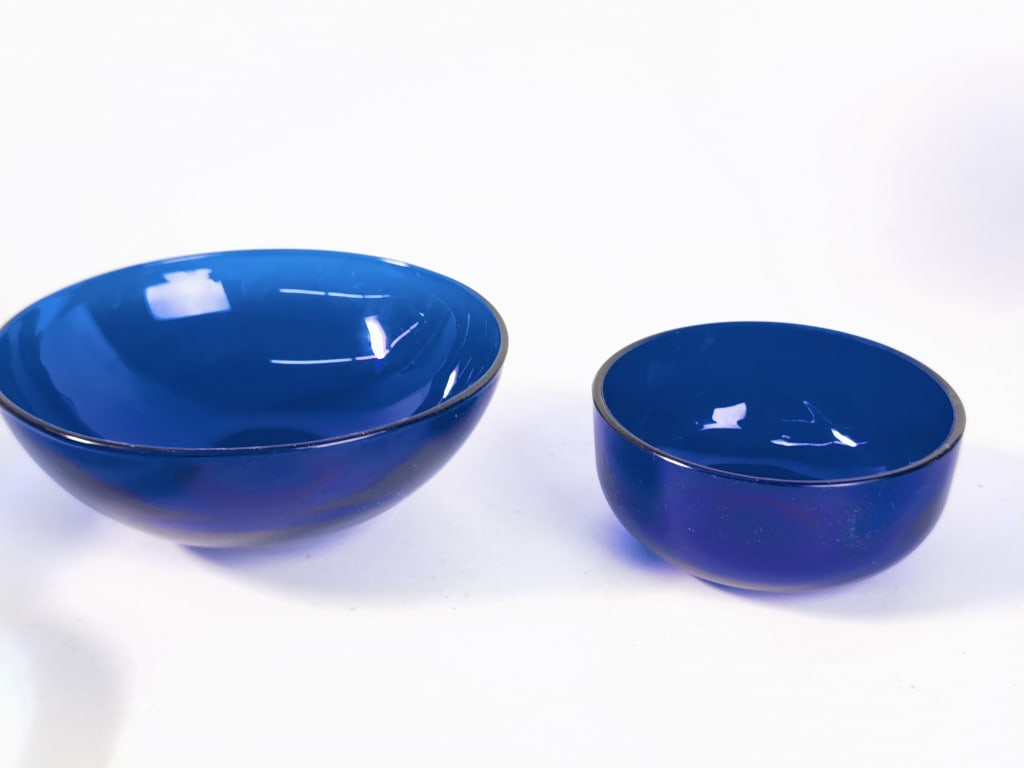 (2) Vintage Cobalt Blue Glass Bowls (1 of 2)
