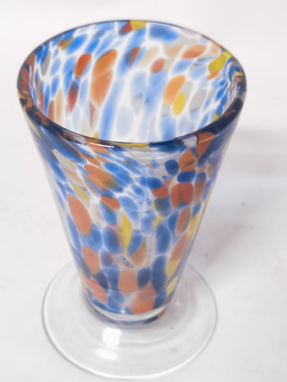 Red Robin Splatter Glass Vase - 3